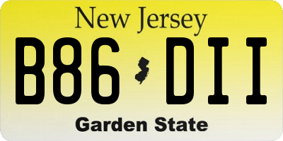 NJ license plate B86DII