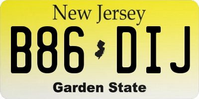 NJ license plate B86DIJ