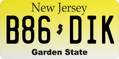 NJ license plate B86DIK