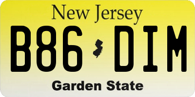 NJ license plate B86DIM