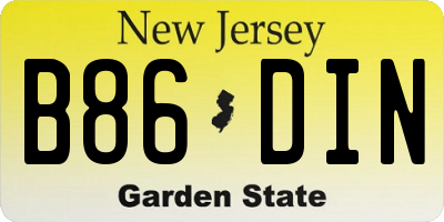 NJ license plate B86DIN