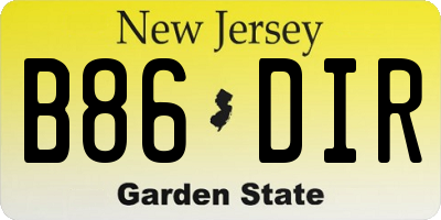 NJ license plate B86DIR