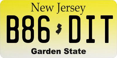 NJ license plate B86DIT