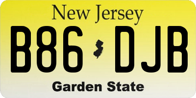 NJ license plate B86DJB