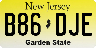 NJ license plate B86DJE