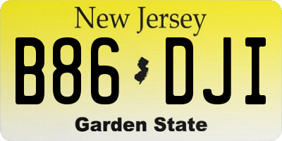 NJ license plate B86DJI