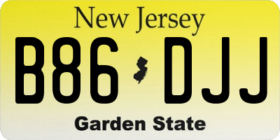 NJ license plate B86DJJ