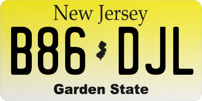 NJ license plate B86DJL