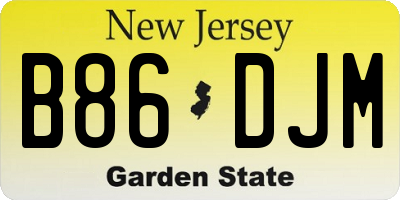 NJ license plate B86DJM