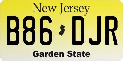 NJ license plate B86DJR