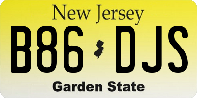 NJ license plate B86DJS