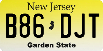 NJ license plate B86DJT