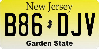 NJ license plate B86DJV