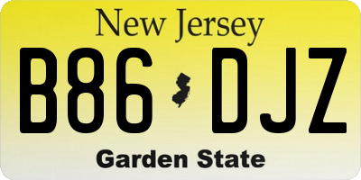 NJ license plate B86DJZ