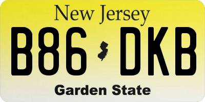 NJ license plate B86DKB