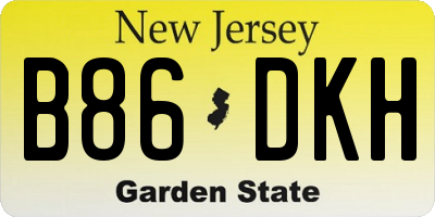 NJ license plate B86DKH