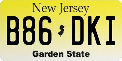 NJ license plate B86DKI