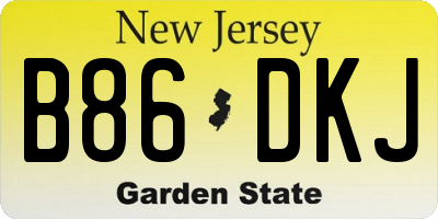 NJ license plate B86DKJ