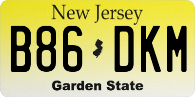 NJ license plate B86DKM