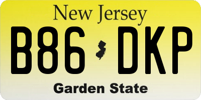 NJ license plate B86DKP