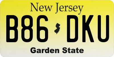 NJ license plate B86DKU