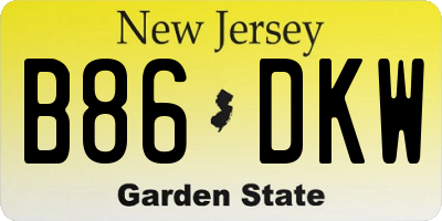 NJ license plate B86DKW