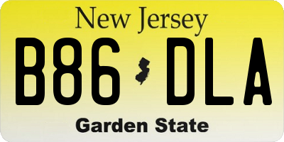 NJ license plate B86DLA