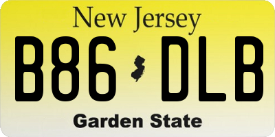 NJ license plate B86DLB