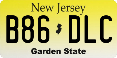 NJ license plate B86DLC