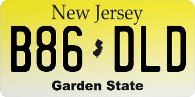 NJ license plate B86DLD