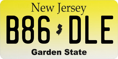NJ license plate B86DLE