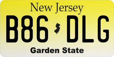 NJ license plate B86DLG