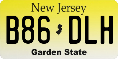 NJ license plate B86DLH