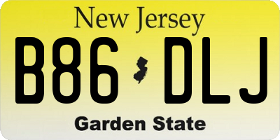 NJ license plate B86DLJ