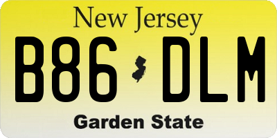NJ license plate B86DLM
