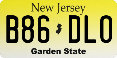 NJ license plate B86DLO