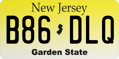 NJ license plate B86DLQ