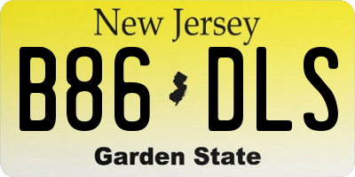 NJ license plate B86DLS