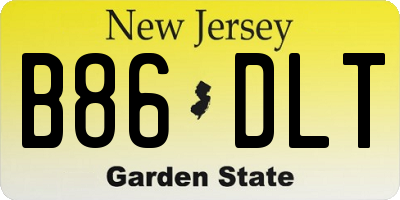NJ license plate B86DLT