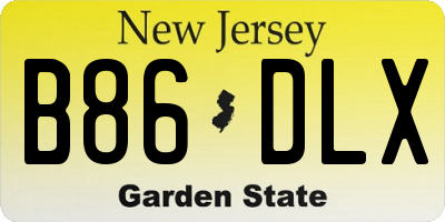 NJ license plate B86DLX