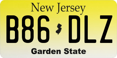 NJ license plate B86DLZ