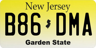 NJ license plate B86DMA
