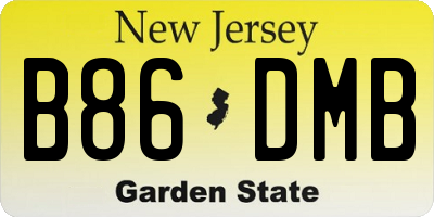 NJ license plate B86DMB