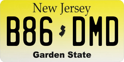 NJ license plate B86DMD