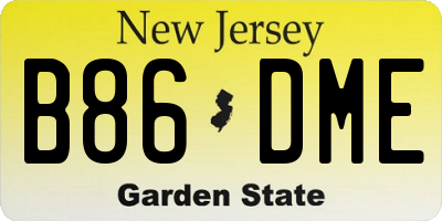 NJ license plate B86DME
