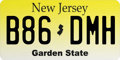 NJ license plate B86DMH