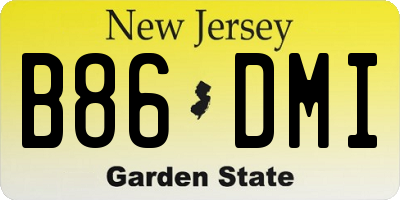 NJ license plate B86DMI