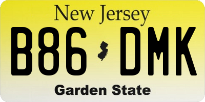 NJ license plate B86DMK