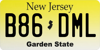 NJ license plate B86DML