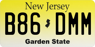 NJ license plate B86DMM